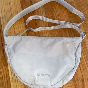 Athleta All About Crossbody Bag Nylon‎  Taupe Adjustable Strap